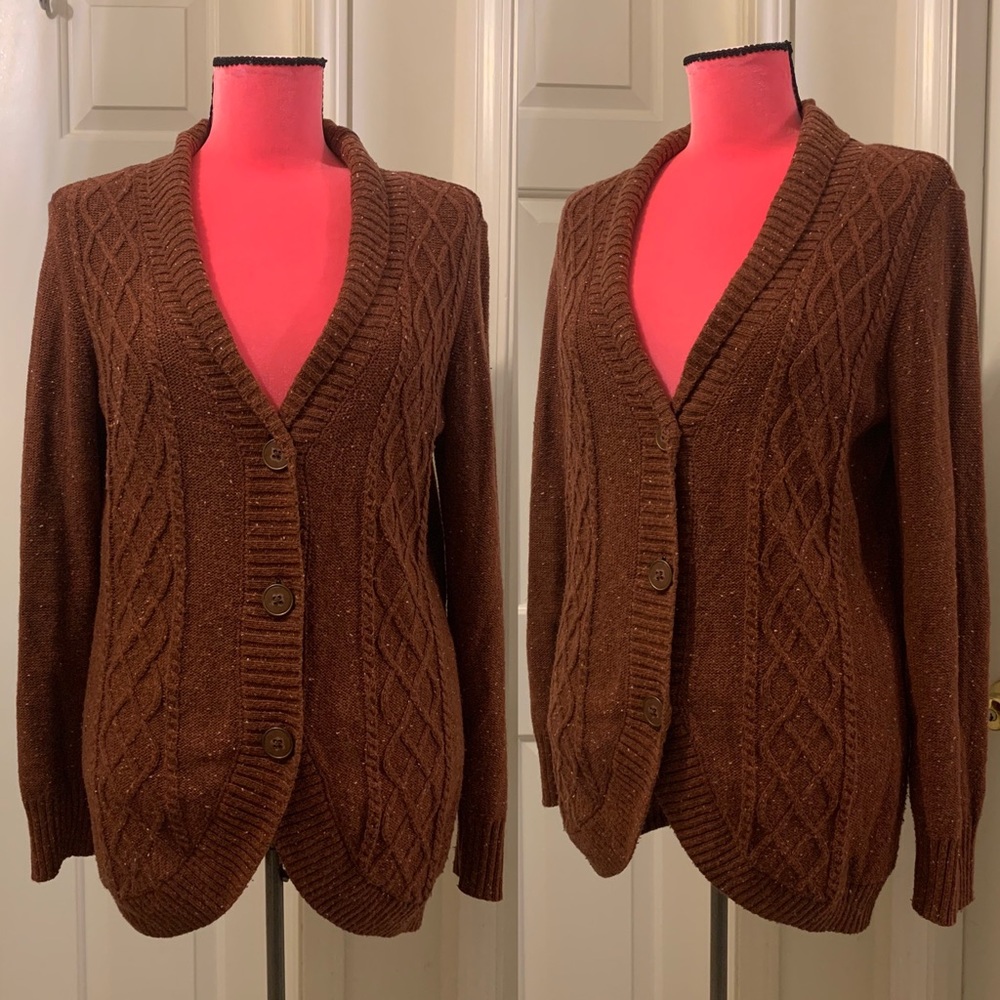 Reitmans burnt orange-brown cardigan